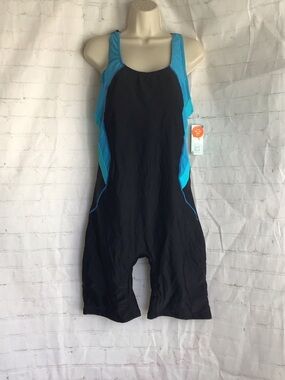 Women’s Black and Teal One-Piece Racing Swimsuit